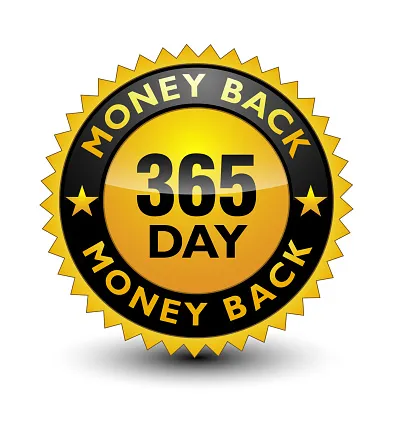 365-day money-back guarantee badge